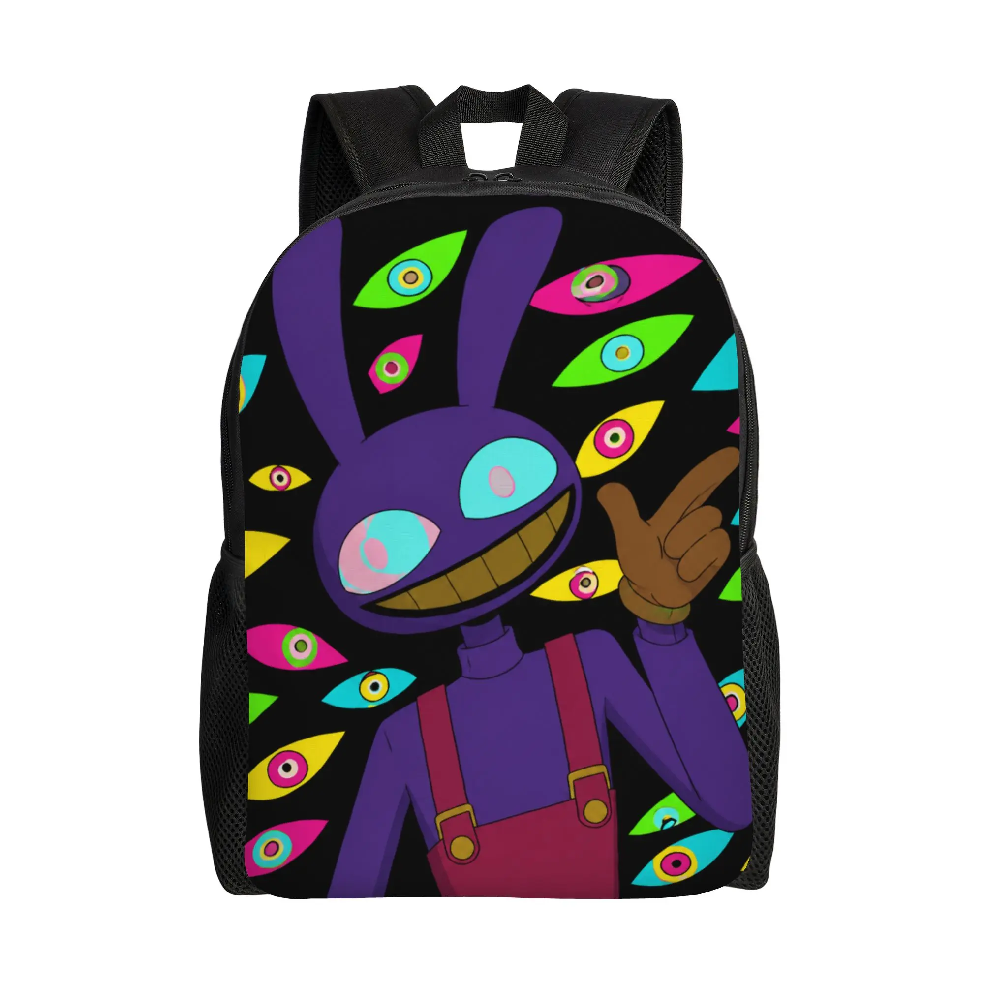 Jax Cartoon Digitals Circus Surreal Horror Glitchcore Creepy Eyes Backpack for Men High School Daypack  Laptop Shoulder Bag