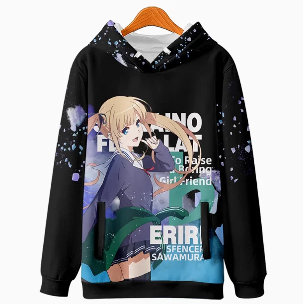 Anime Saekano: How to Raise a Boring Girlfriend Megumi Kato Hooded Hoodie Cosplay Autumn Winter Men Women Coat Loose Jacket Tops