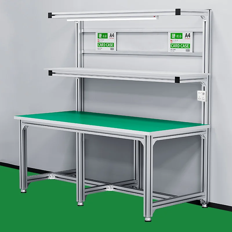 

Aluminum Desk Workbench Industrial Aluminum Profile in Workshop Anti-static ESD Industrial Workbench Worktable With Drawer