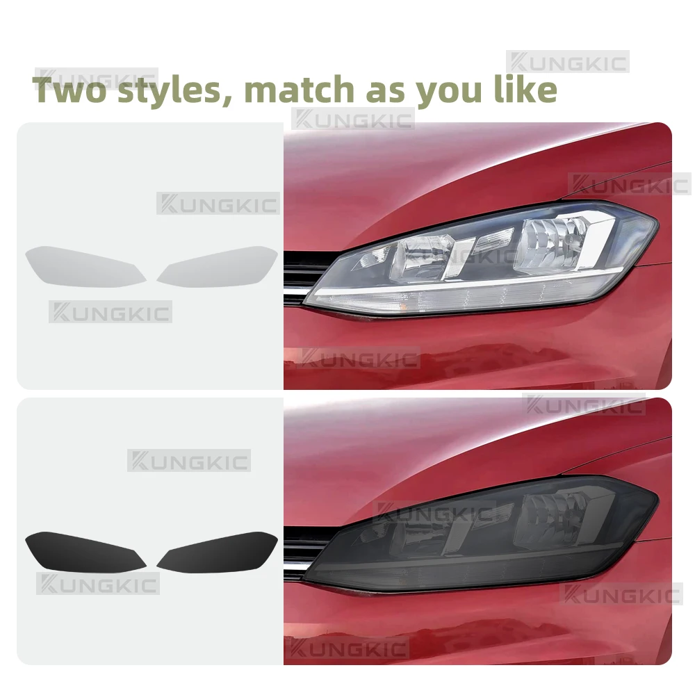 

For Volkswagen Golf MK7 2014 2015 2016-2020 Car Headlight Protective Film Clear Smoked Black Tint Wrap Vinyl Clear TPU Sticker