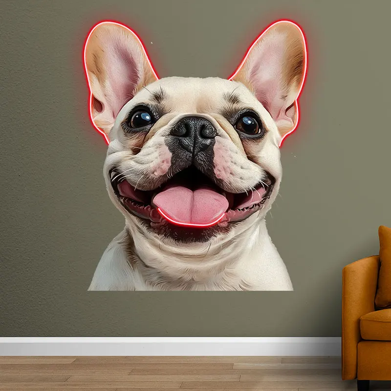 Lovely French Bulldog Wall Hanging Decor Custom LED Neon Sign