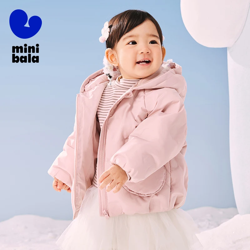 Mini Balabala Winter Kids 3D Shape Down Jacket Thick Warm Coat with Elf Hood for Babies and Toddlers