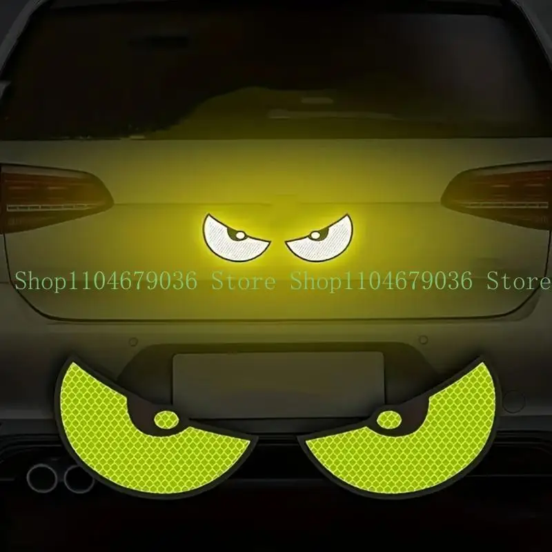 652F 1 Pair Motorbike Decorative Accessories Auto Front Rear Adhesive Sticker Car Motorcycle Devil Eye Reflector Stickers