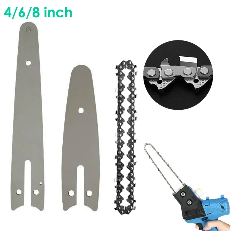 4/6/8 Inch Chains Electric ChainSaw Chain Guide Replacement Mini Steel Chainsaw Garden Electric Power Tools Chains Accessory