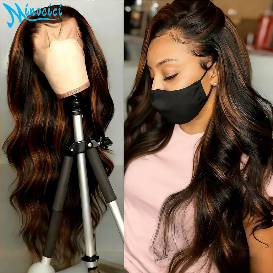 

Выделите Ombre Парики Объемная Волна 13X6 Hd Парик Фронта Шнурка P1b30 100% Человеческие Волосы 250 Плотность 36 Дюймов Предварительно Сорванные Бразильские Волосы Парик