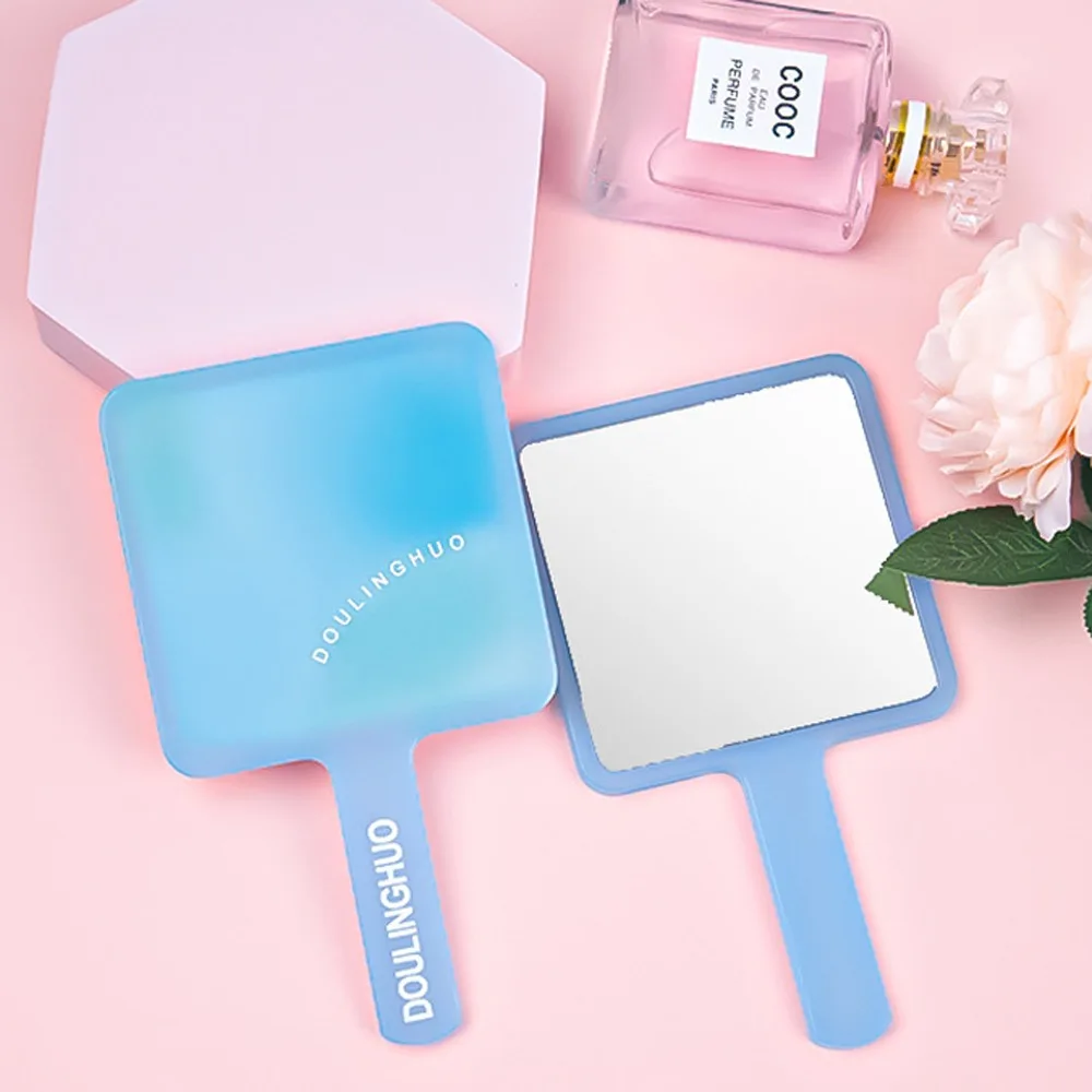 まつげエクステ用ハンドヘルドミラー 化粧鏡 ポータブルメイクアップミラー スクエアハンドヘルドドレッシングミラー メイクアップツール