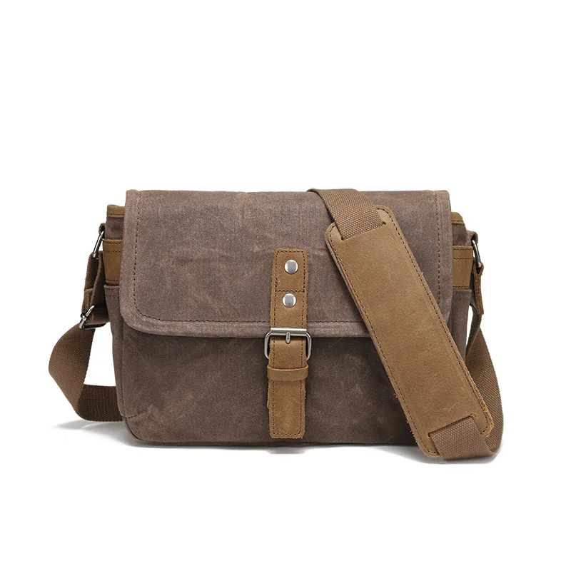

Vintage canvas shoulder bag camera photography messenger business men's bag small satchel