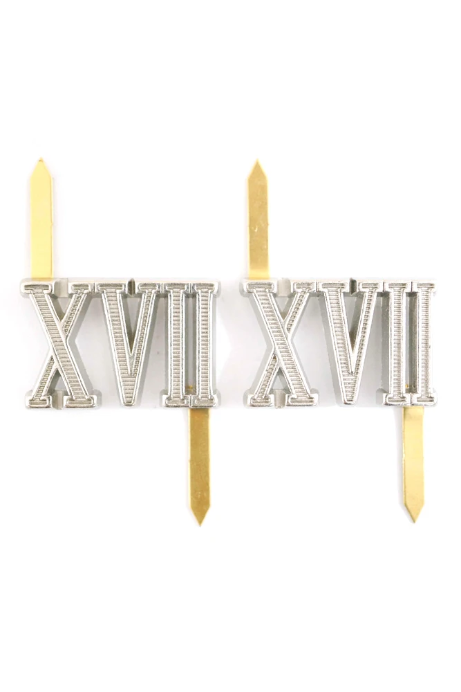 

WWII German Shoulder Boards cyphers Silver XVII Vienna 18mm 2pcs