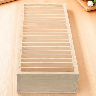 

Wooden Storage Box with Detachable Compartment for Cards Photos Notes DIY Allocation Space Saving Desktop Organizer