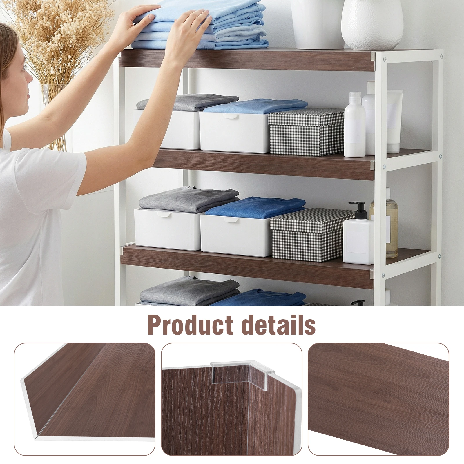 

4 Pcs Wire Rack Covers 0.32in Thick Removable Shelf Covers Easy To Clean and Install for Kitchen Pantry Bathroom Office Shelving
