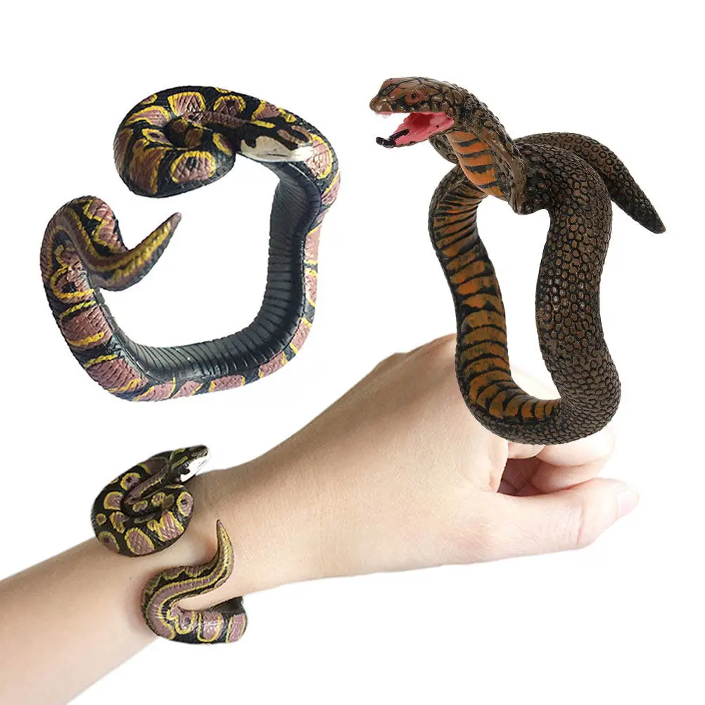 

4Pcs Realistic Snake Bracelet Funny Creepy Costume Party Halloween Prank Playing Props Artificial Party Snake Accessories