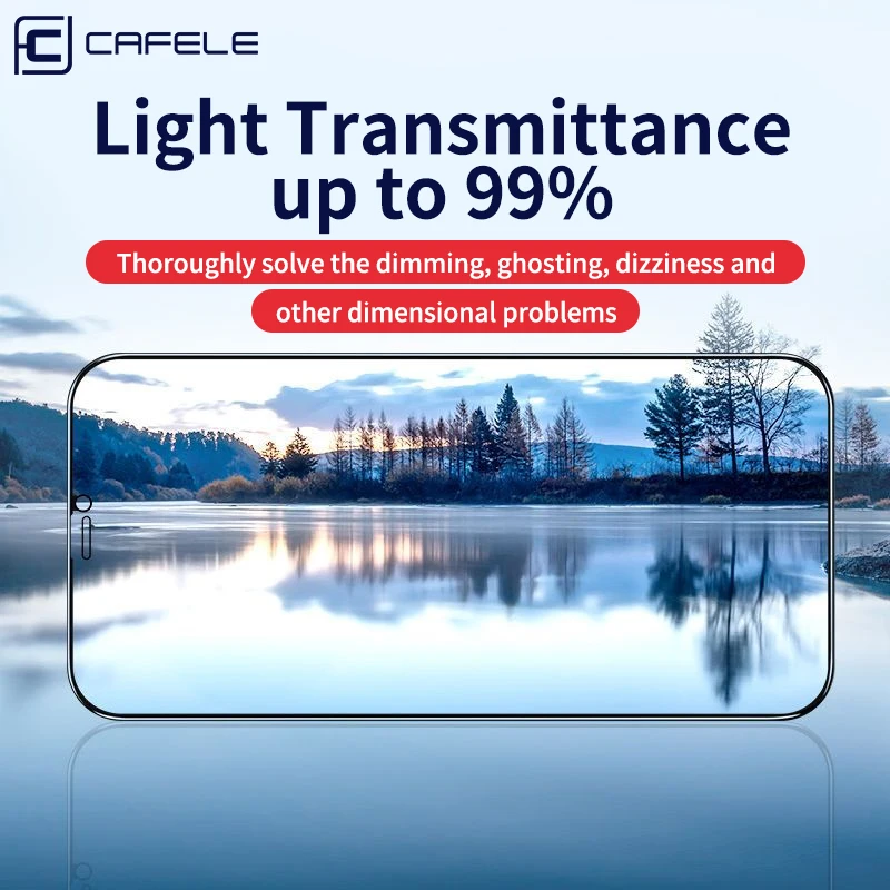 CAFELE HD Clear Screen Protector Dustproof Full Cover Tempered Glass Waterproof Film for iphone 13 14 15 16 Pro Max Plus