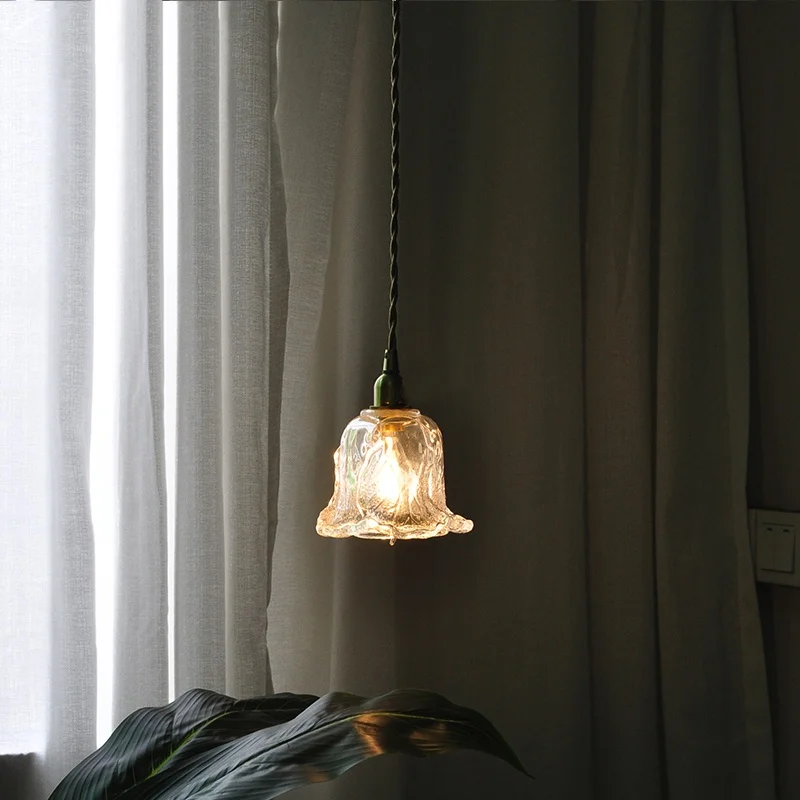 IWHD Koperen eenvoudige LED-hanglamp Scandinavisch modern helder glazen keukenlamp E14 draad verstelbare eetkamerverlichting Lampu Gantung