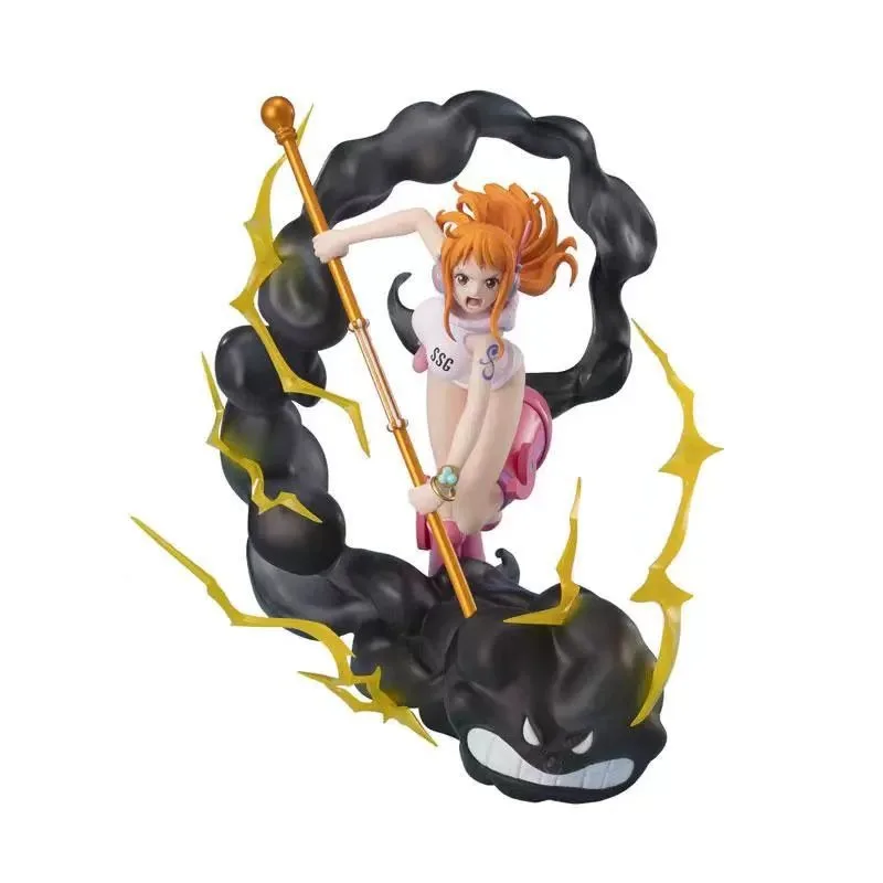 Figura de anime de uma peça bandai banpresto figuarts. zero fz batalha super intensa nami thunderbolt ornamentos periféricos modelo boneca