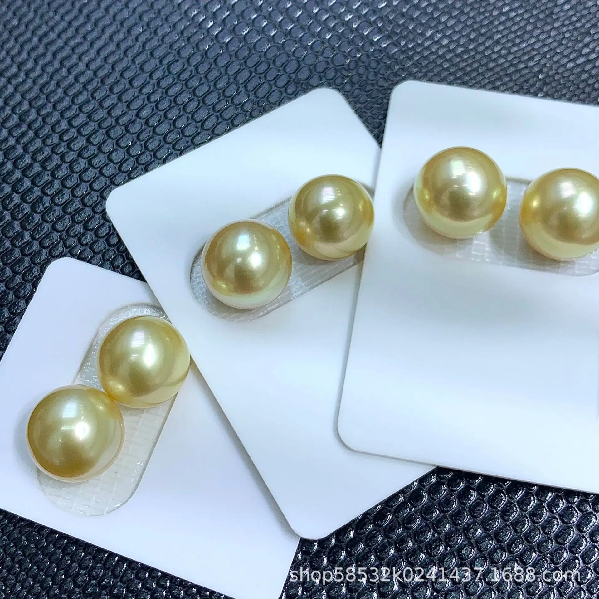 Pendientes de perlas doradas de agua de mar Natural de 10-13mm, oro medio casi impecable redondo casi perfecto, regalo de joyería de lujo de oro de 18K
