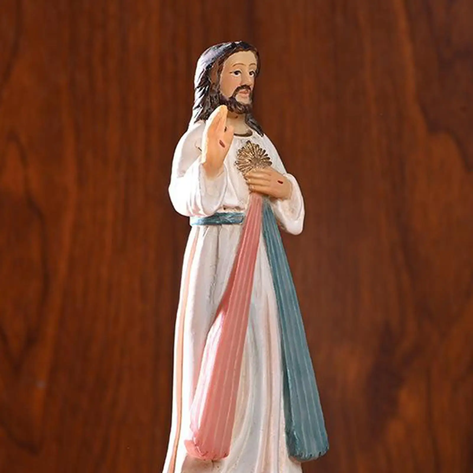 Resin Christian Sculpture Jesus Nativity Ornament, Birth of Jesus Figurine Tabletop Shelves Christianity Religious Statue