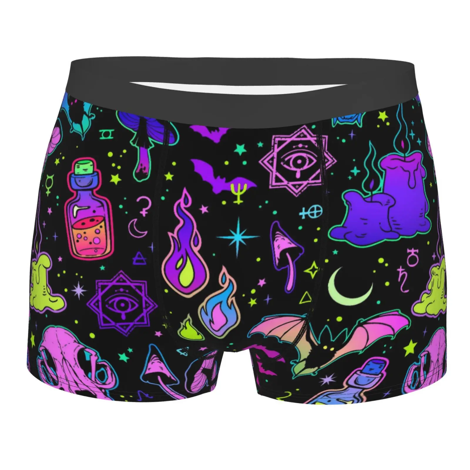 Star Moon Mushroom Fire Print Men Underwear Boxers Breathable Mens Boxershorts Men's Panties Underpants Man Boxers Briefs Trunks