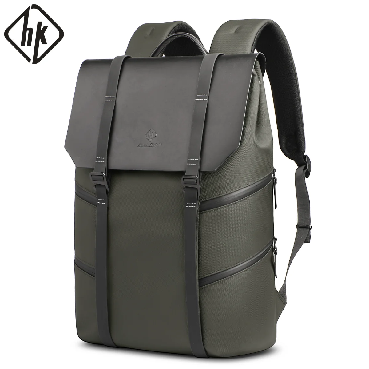 

HK Large Travel Backpack for Men Vintage Business Backpack Waterproof 15.6 inch Laptop School Bag Multifunction Hiking Rucksuck