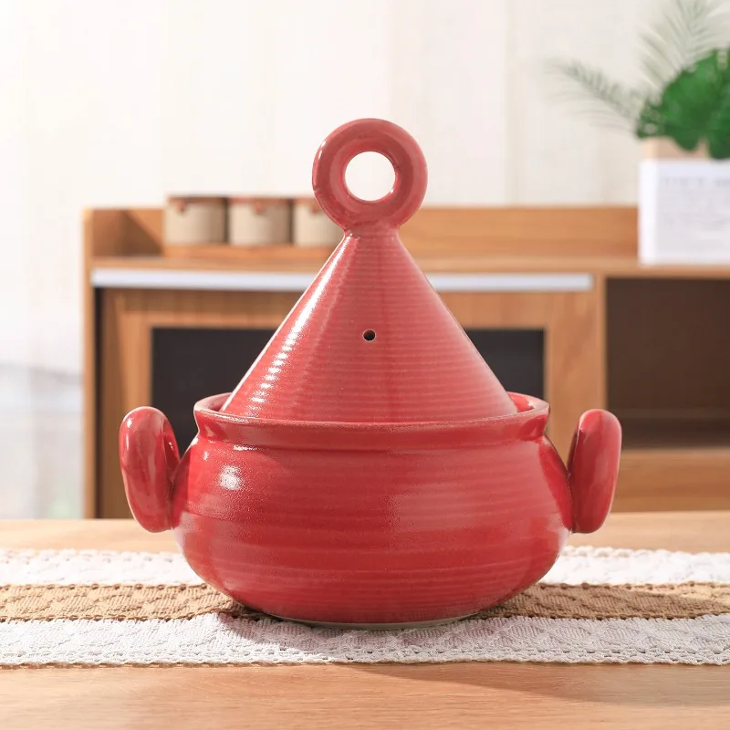 Lovely Doughnut Claypot for Cooking Gas Ceramics Tajine Cooking Pots Cookware Moroccan Tagine Pots High Temperature Casseroles