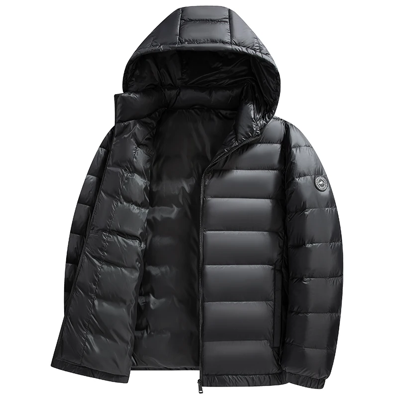 

Новый зимний толстый мужской пуховик, повседневный легкий съемный теплый белый пуховик с капюшоном, мужской пуховик