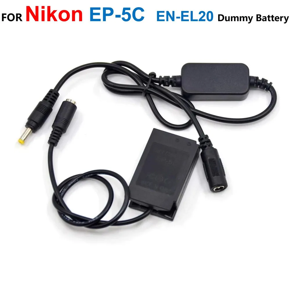 

EP-5C Coupler EN-EL20 ENEL20 Dummy Battery+EH-5 12V-24V Step-Down Power Charger Cable For Nikon 1J1 1J2 1J3 1S1 1AW1 1V3 P1000