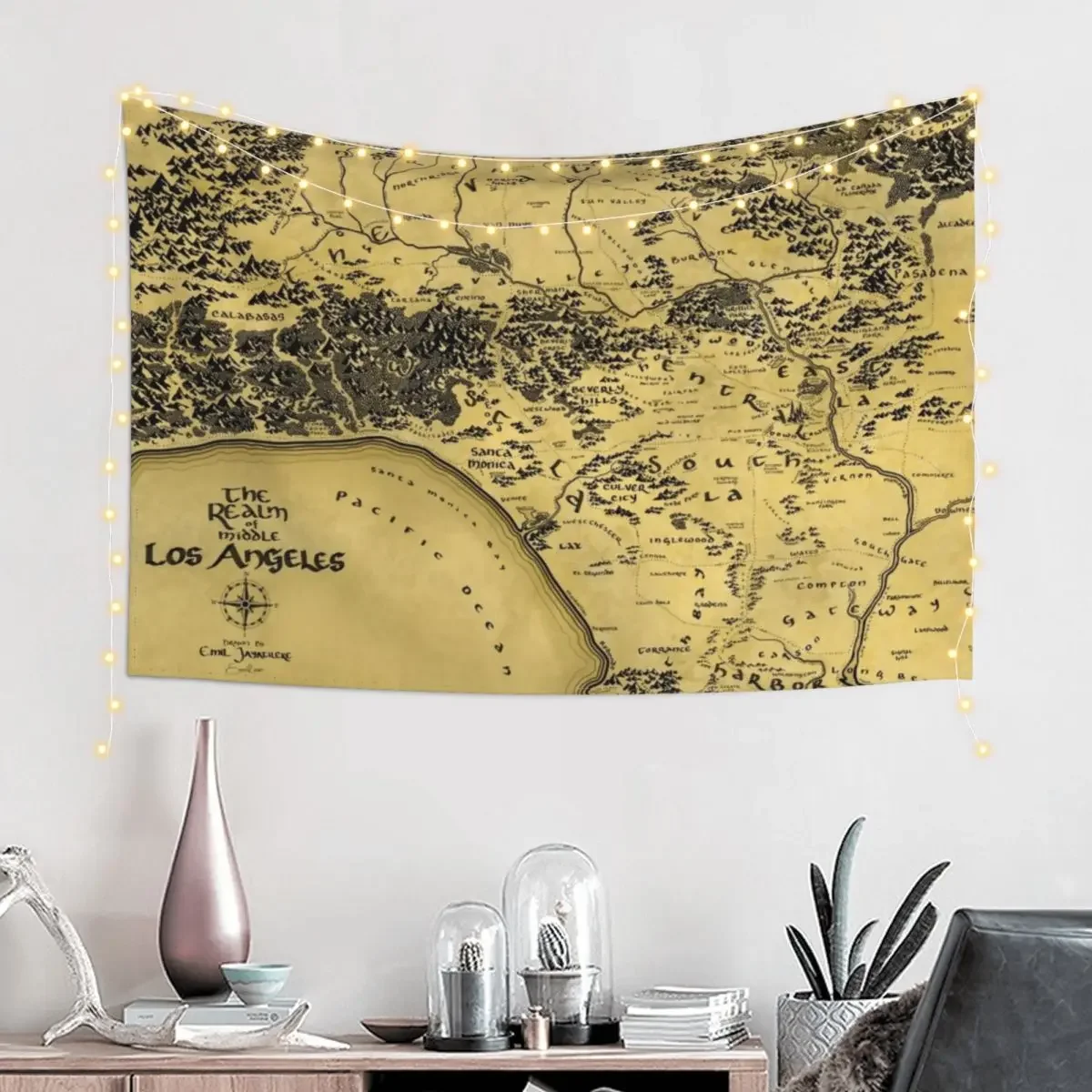 The Realm of Middle Los Angeles Tapestry On The Wall Decor For Room Tapestry