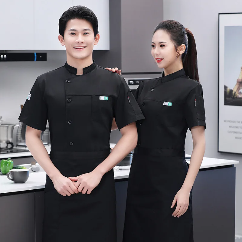 Chef Overalls Short Men and Women Hotel Rear Kitchen Canteen Restaurant Summer Half Sleeve