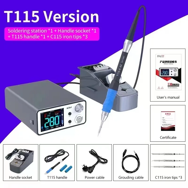 AIXUN t115 soldering stations/ T210 soldering stations/T245 soldering stations For PCB SMD BGA Mobile Phone Repair Tool