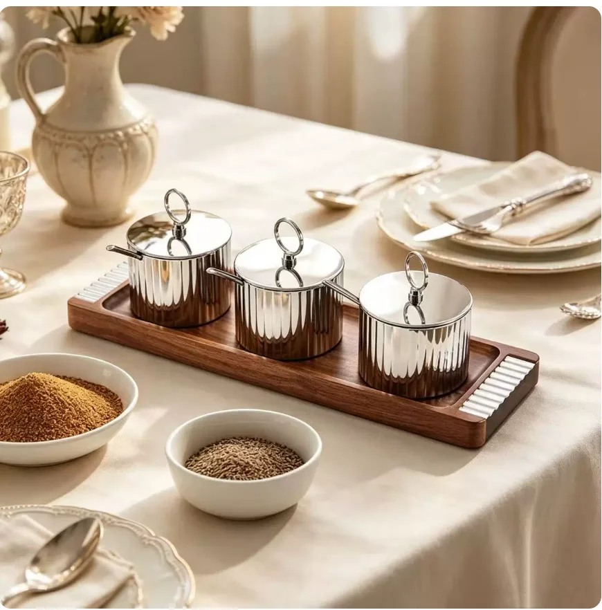 Nordic Seasoning Light Luxury Seasoning Box High Value Storage Kitchen Assistant Seasoning Bottle