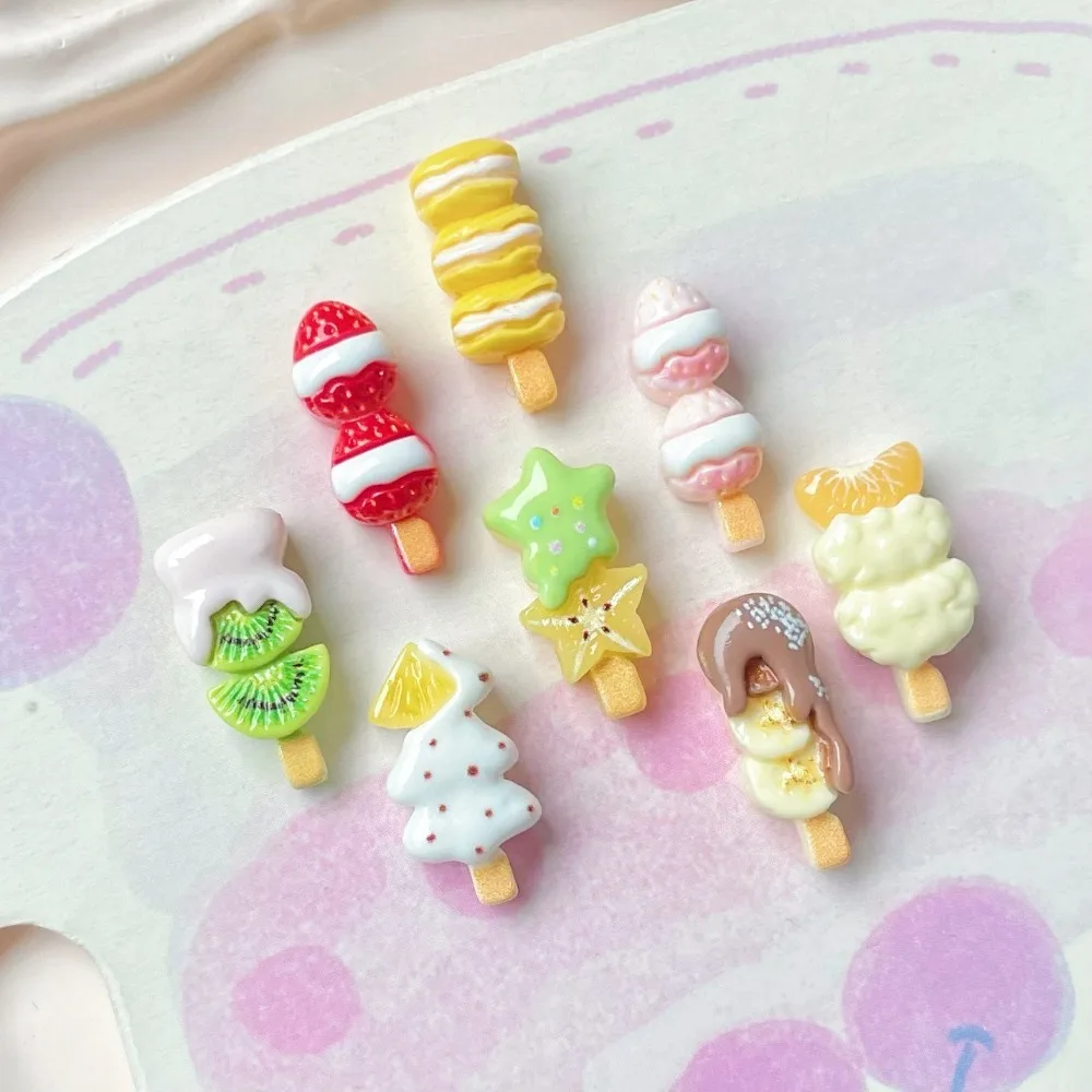 20Pcs Kawii Mini resin Fruit Series Miniature Flat Back Cabochons For Hairpin Scrapbooking DIY Home Decor Craft Accessories