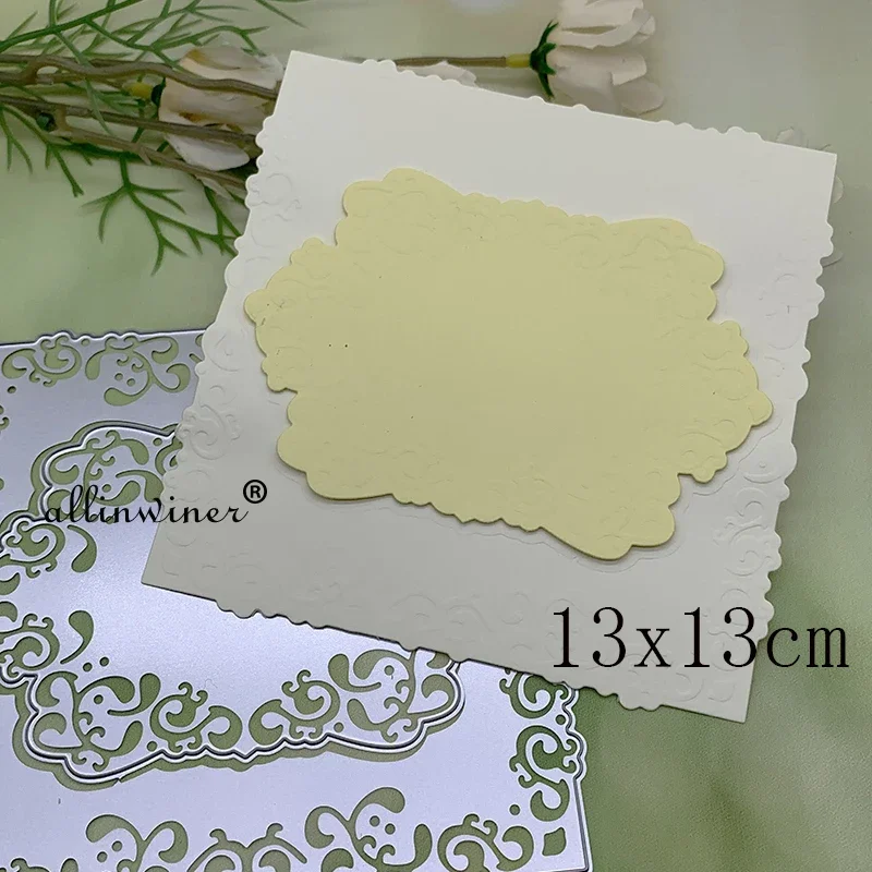 

Новая металлическая вырубная форма для скрапбукинга и творчества: кружевная рамка для свадебных открыток, альбомов и карточек. Трафарет для тиснения.