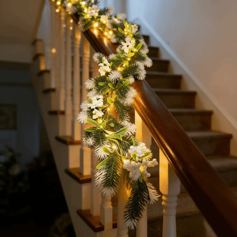 

Realistic Rattan LED Light String Red Fruit Pine Cone Imitation Pine Needle Light String Rattan Branches Imitation Pine Needle