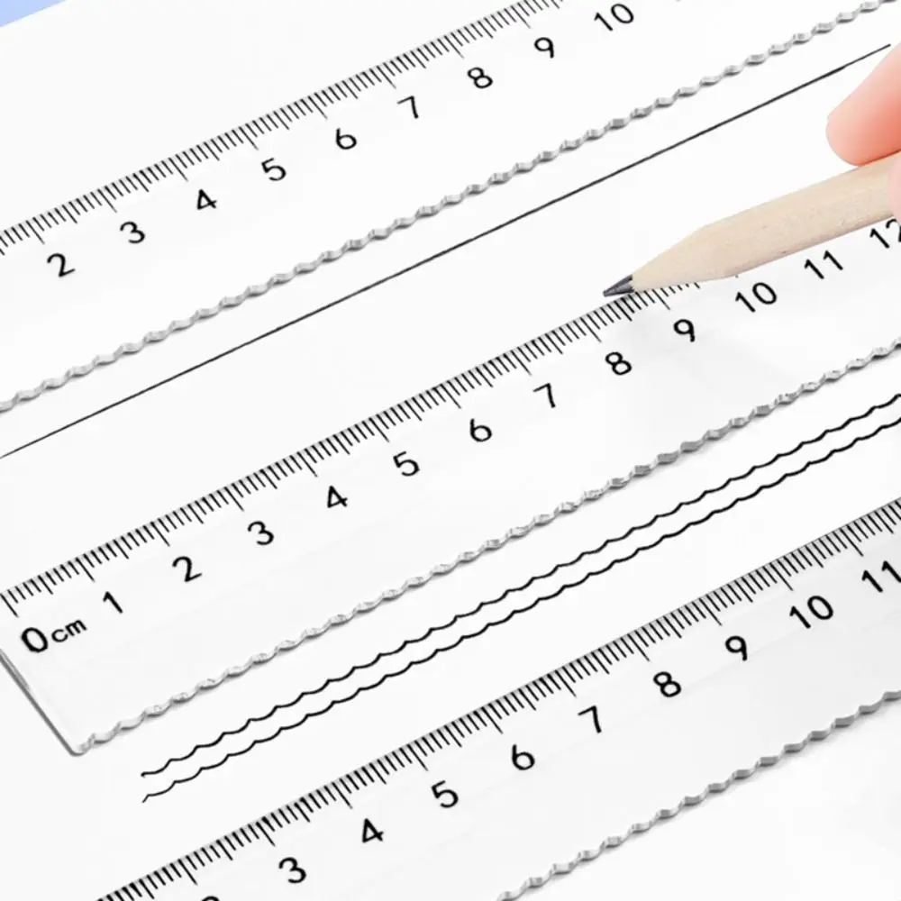 8PCS/Set Plastic Ruler Compasses Set Transparent Straight Ruler Measuring Ruler Eraser Set Square Protractor School Office