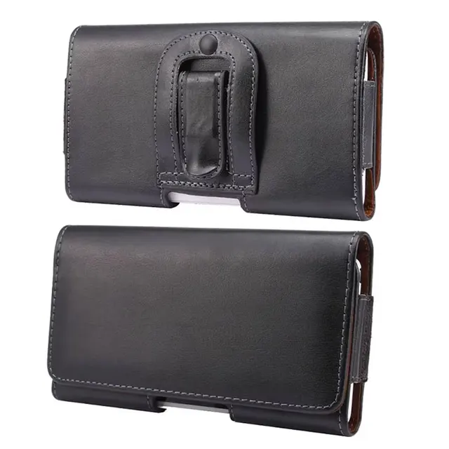 4.0 - 7.2 inch Cell Phone Belt Clip Holster Pouch dla iphone 15 14 Pro Max Samsung S24 S23 Ultra Xiaomi Leather Cover Belt Bag