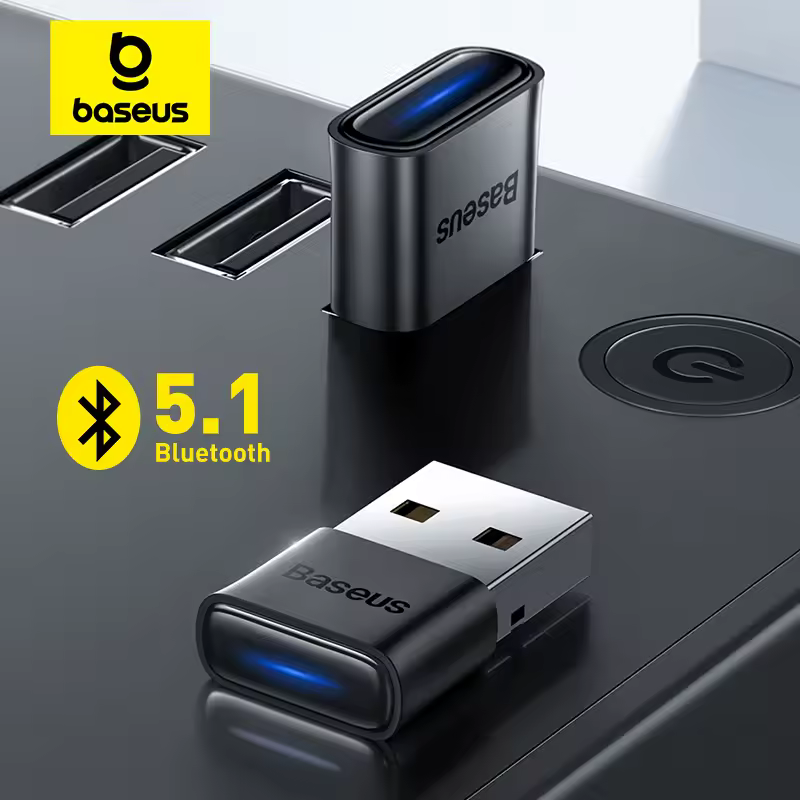 Baseus USB Bluetooth מתאם Dongle Adaptador Bluetooth 5.1 עבור מחשב נייד רמקול אלחוטי אודיו מקלט USB משדר