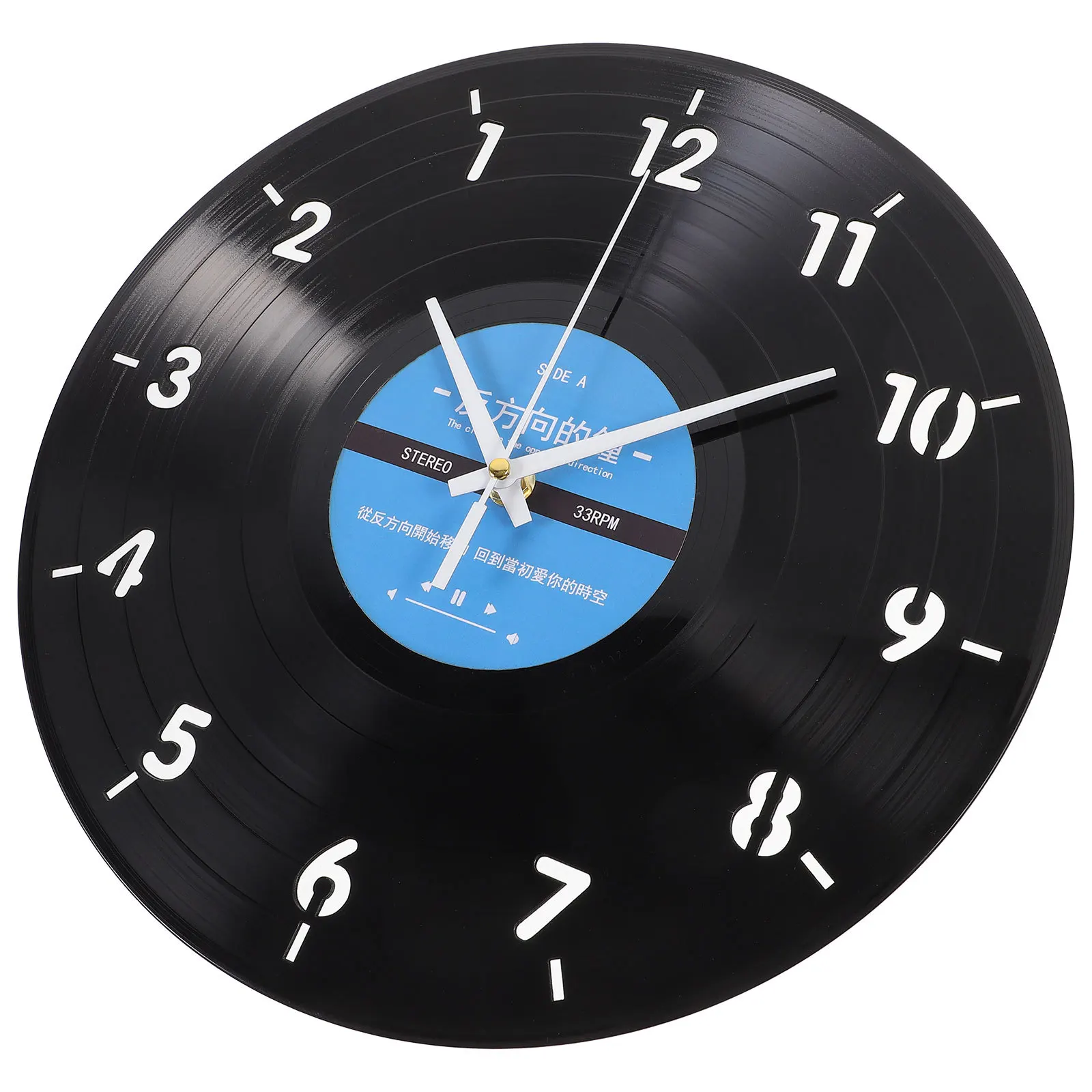 

Decorative Reverse-Turning Wall Hanging Clock Vinyl Records Inspired Silent Clock for Housewarming Gift Wall Decor Interior