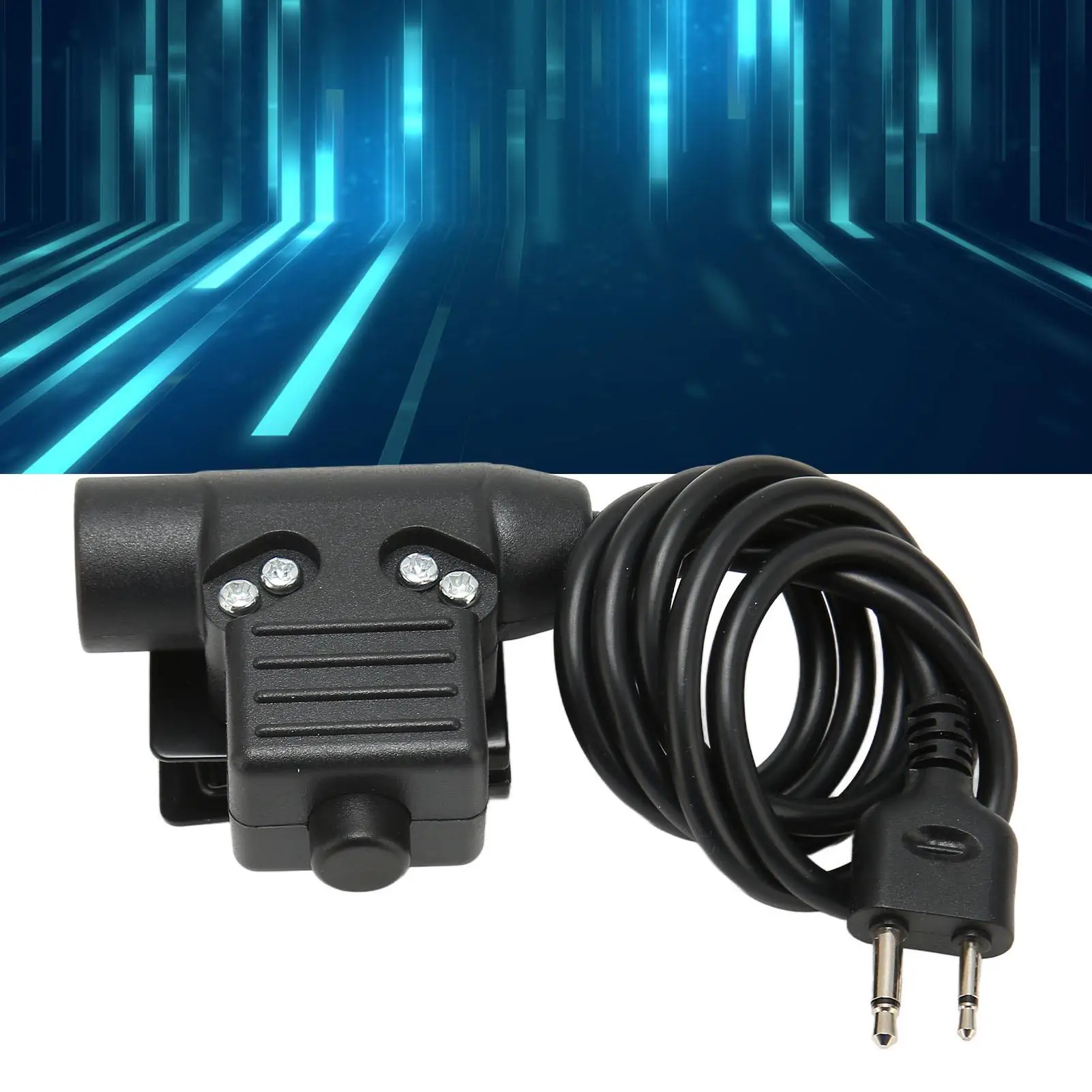 U94 PTT Adapter - Durable PU Cable with 2 Pin Plug for vertex & for icom Radios - Military Grade Talk Function