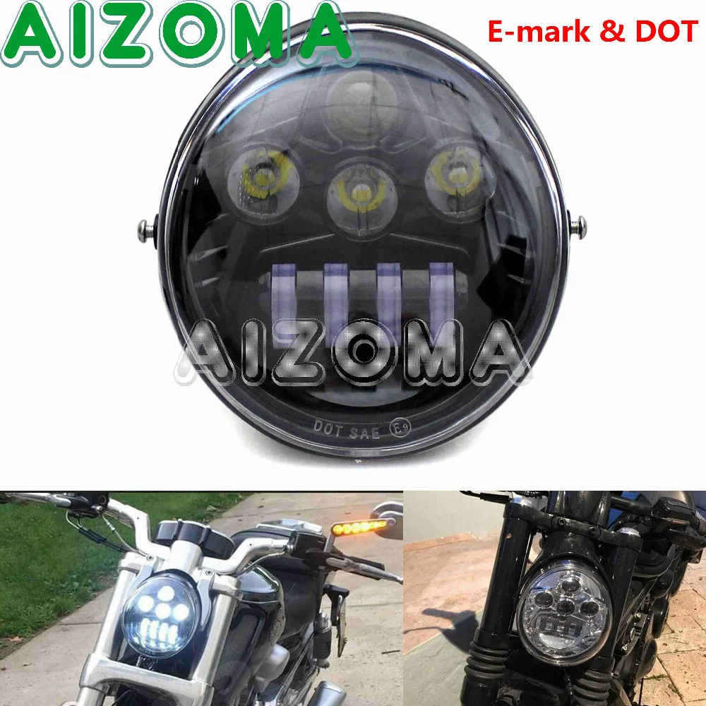 Motorcycle V-Rod LED Headlight 60w Oval Projector Headlamp For Harley VRSCSE VRSCSE2 VRSCR VRSCX VRXSE CVO Daytime Running Light