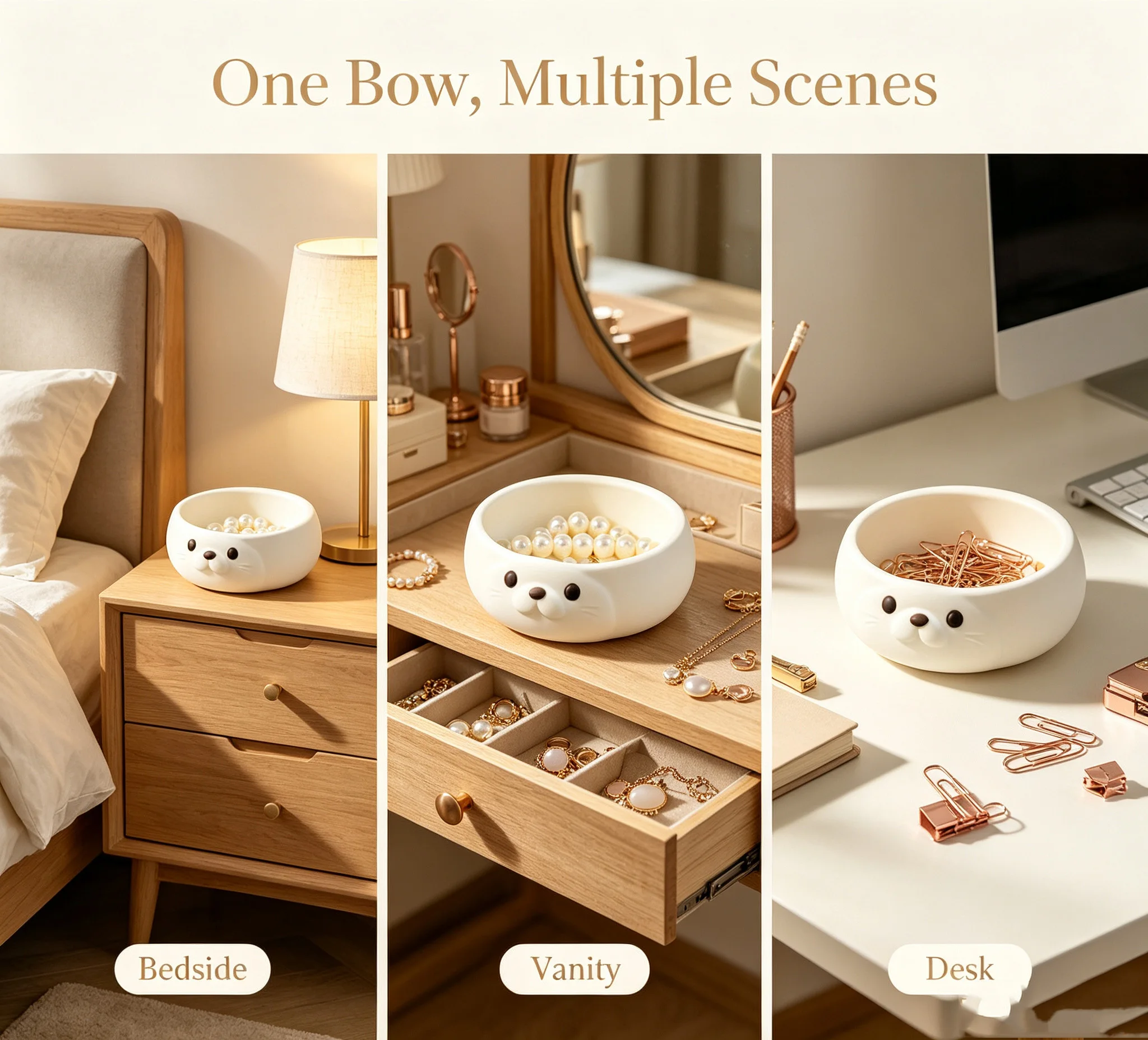 Jewelry Making Organizer - 귀여운 흰색 물개 모양 보석 트레이
