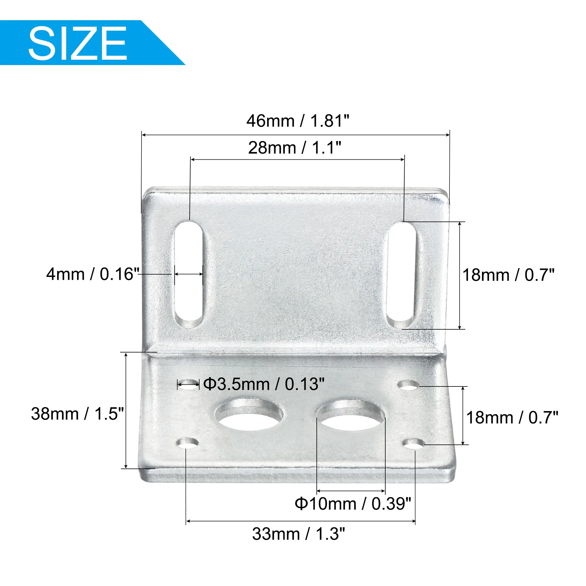 2Pcs Motor Bracket L Shaped Mounting Base Holder with Screw Fixed Fastener Support Bracket for JGY370 Worm Gear Reduction Motor