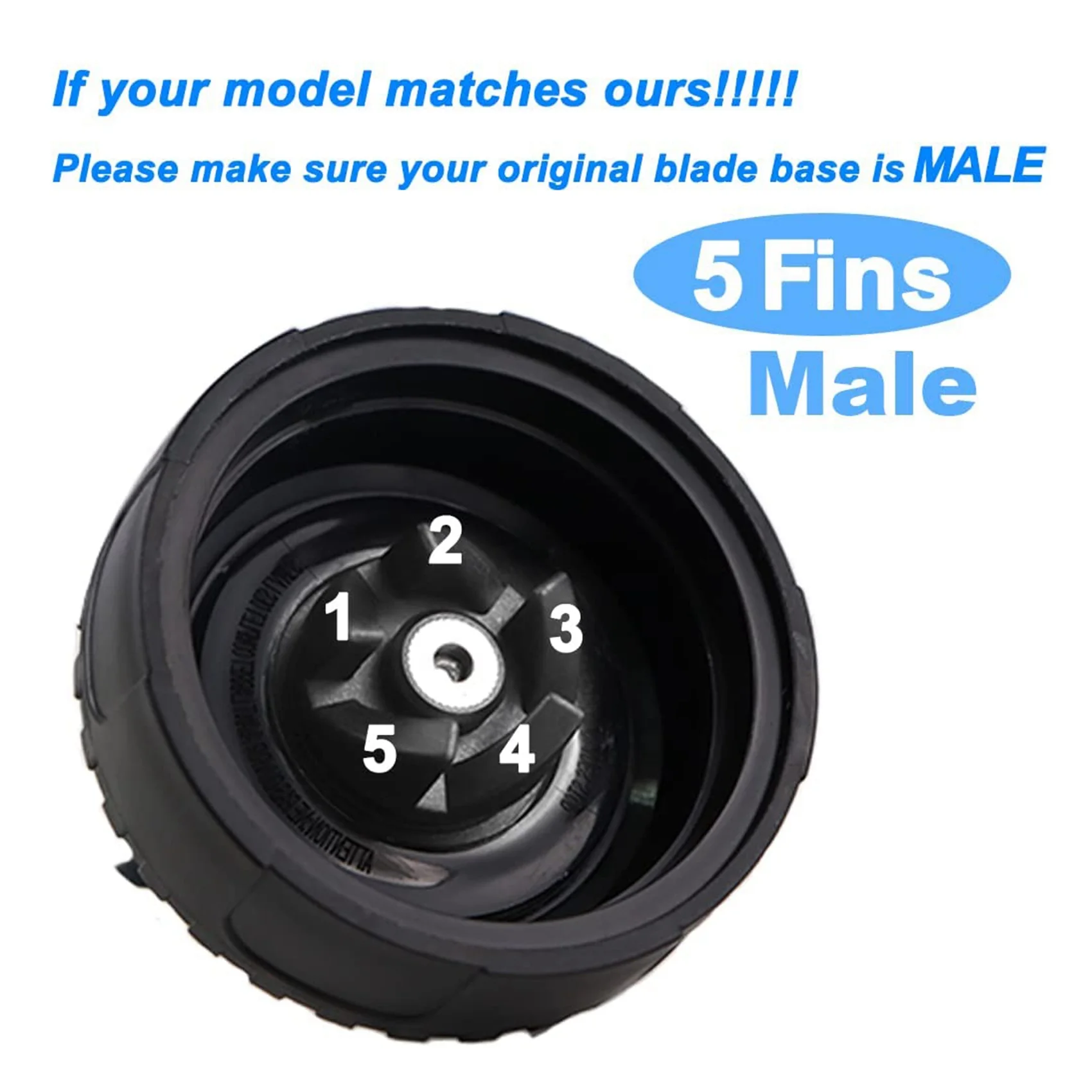 N85R 5 Fins Blender Blade for Ninja Blender QB3000, QB3000SSW-30, QB3000QR-30, QB3001SS-30, QB3000QBK, QB3004, QB3005