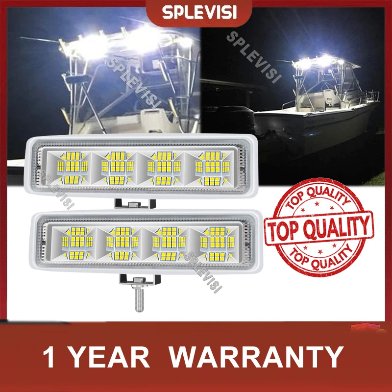 

2x 12/24 V 6 inch Waterproof Led Boat Spotlights Deck/Dock Marine Lights for Cruise Ships Yachts Boats Sailboat Pontoon Transom