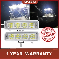 2x 12/24 V  6 inch Waterproof Led Boat Spotlights Deck/Dock Marine Lights for Cruise Ships Yachts Boats Sailboat Pontoon Transom