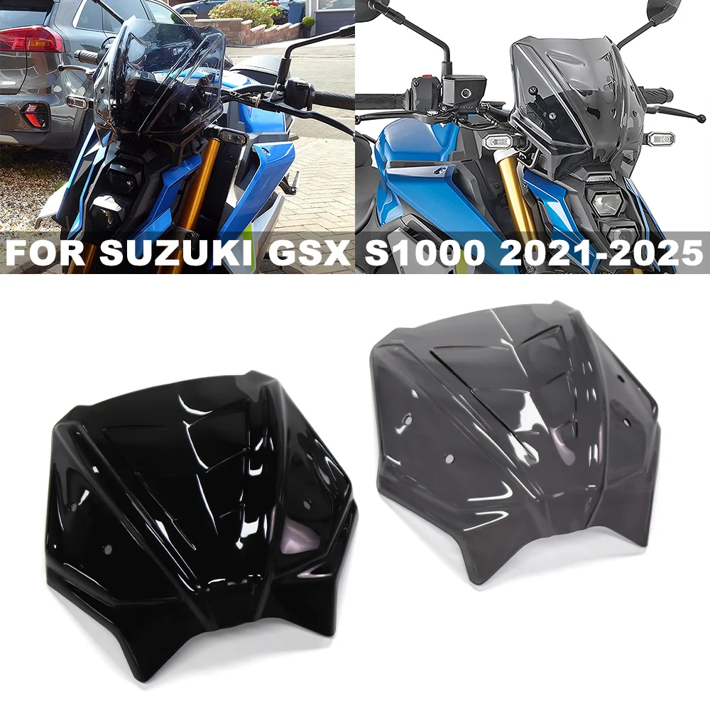 

Motorcycle Windshield FOR SUZUKI GSX S1000 GSX-S1000 2021 2022 2023 2024 2025 Wind Guard Windscreen Flyscreen Visor With Bracket