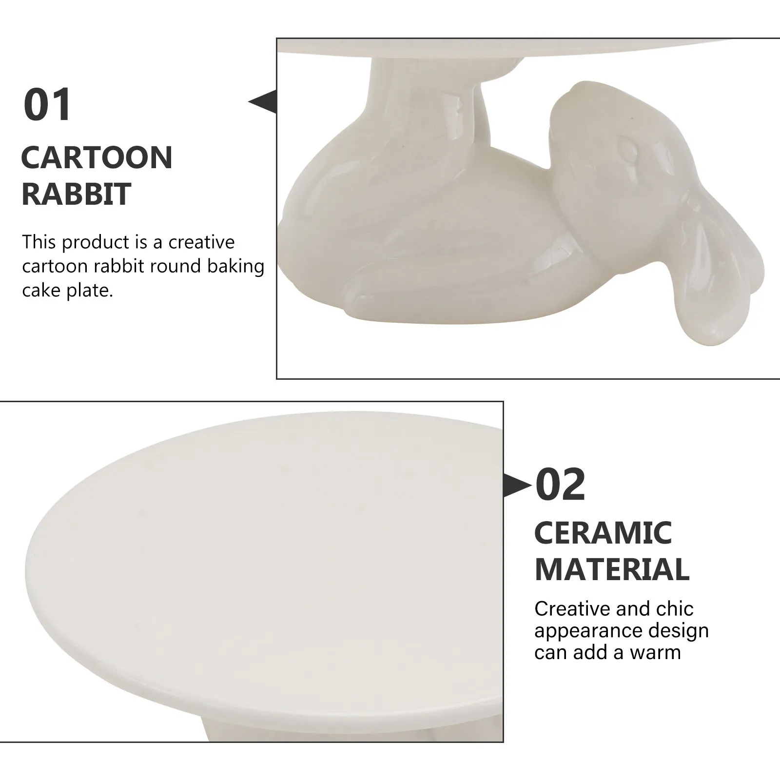 1Pcs Round Ceramic Plate For For Cake Home Cooking Cartoon Shape Baking Dessert Tray Multi-purpose Chic