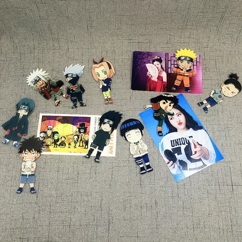 4-6cm Naruto Creative Refrigerator Magnetic Stickers Memo Magnet Cartoon Anime Acrylic Home Appliances Decoration Toys for Kids