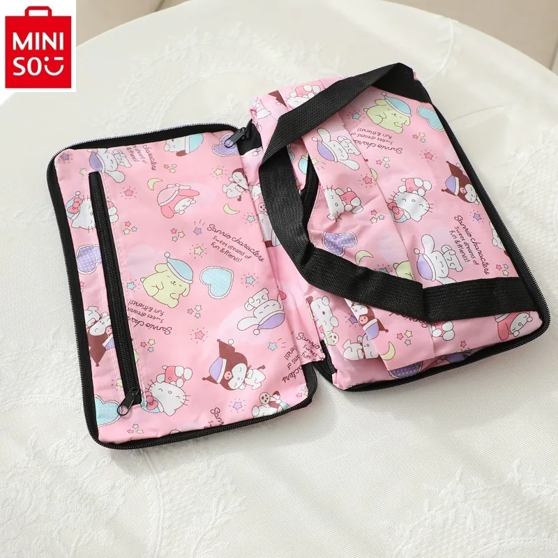 MINISO Women's Travel Foldable Convenient Luggage Bag Women's High Quality Oxford Spin Hello Kitty Jade Gui Dog Printed Handbag