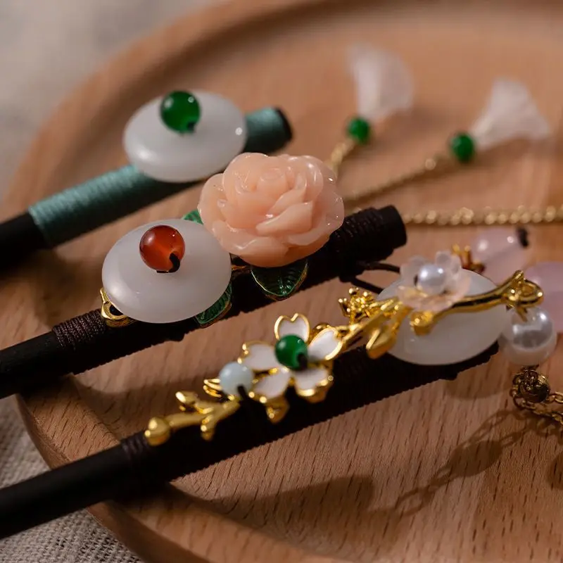 Sandalwood Hair Sticks Set of 4 Eco-Friendly Elegant Long Hair Accessories Sandalwood Hair Stick - Etsy main image 2
