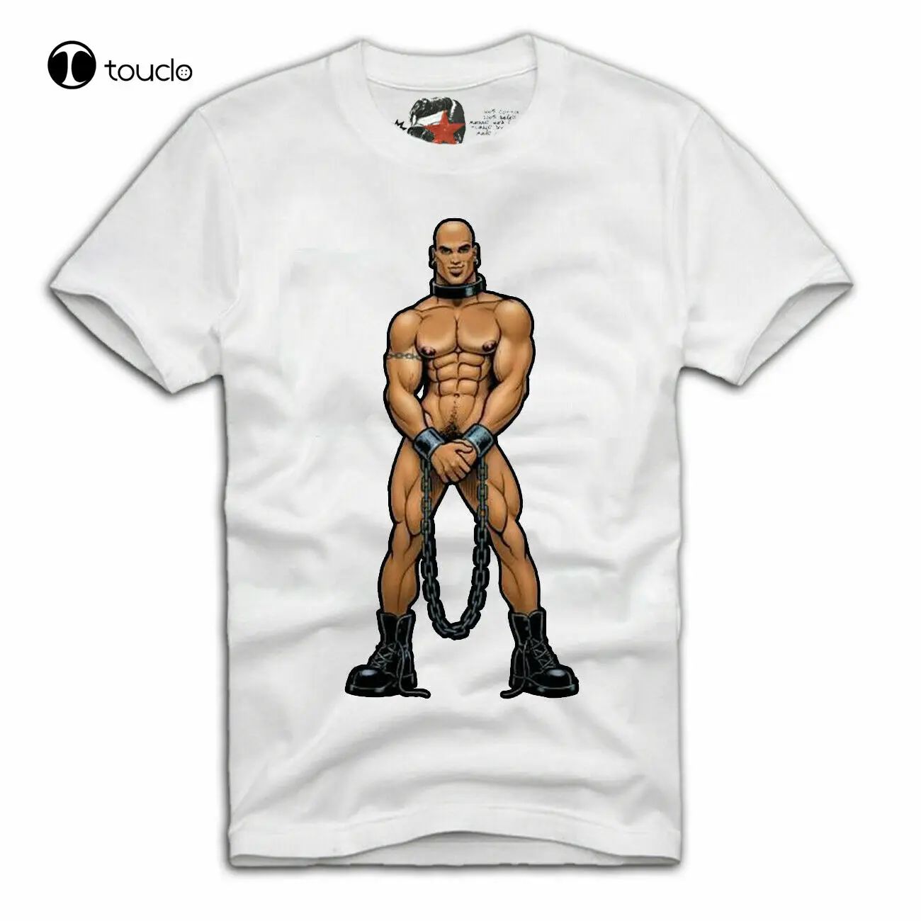 T-Shirt Gay Queer Slave Bodybuilder In Chains Toy Tom Of Finland Fetish  Tee Shirt