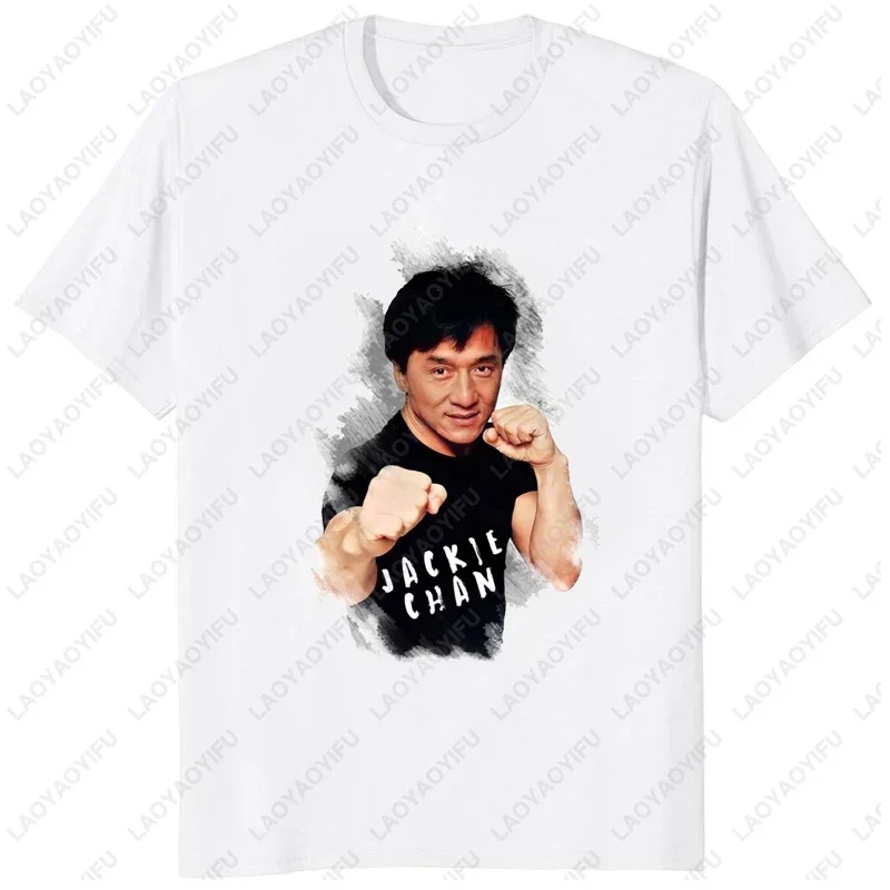 Funny Jackie Chan Printed Fans TShirt Humorous Graphic World Superstar T-shirt Streetwear Hipster Casual Loose Man Clothing